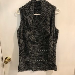 Black tweed sweater vest